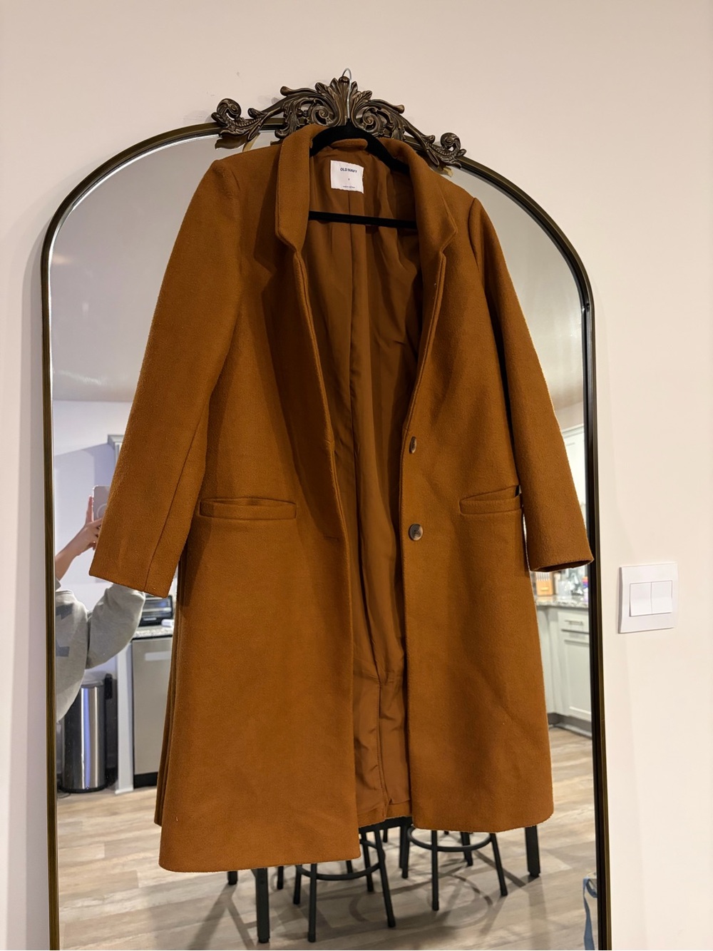 Old Navy Women's Brown Button Front Over Coat Size S Winter Outdoors Layering